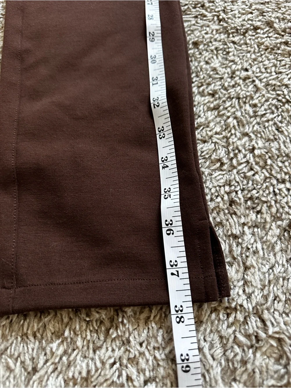 Michael Kors Chocolate Brown Ponte Skinny Pants with Grommet Detail